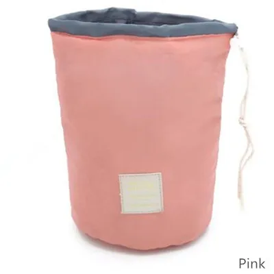 Pink Модная косметичка для путешествий, водонепроницаемая цилиндрическая сумка-Органайзер, Женская Удобная косметичка для хранения, косметичка с карманом для макияжа - Цвет: Pink