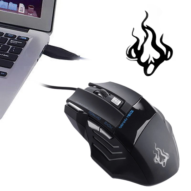 Светодиодный оптический USB Проводная игровая мышь 5500 DPI с 7 кнопками популярная