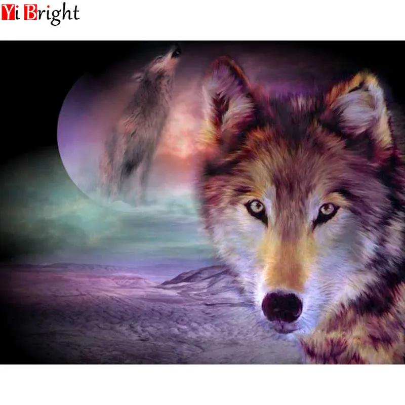 Алмазная живопись сделай сам животное волк вышивка крестиком алмазная узор