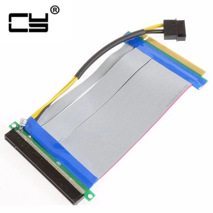 Райзер pci e x16 PCIe express 16x к 16X Riser Extender Card с Molex IDE Мощность и ленточный кабель адаптер 20