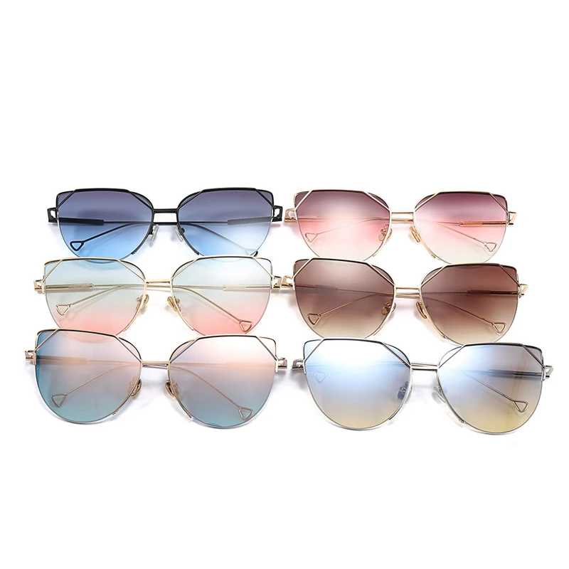 Солнцезащитные очки в винтажной металлической оправе женские овальные