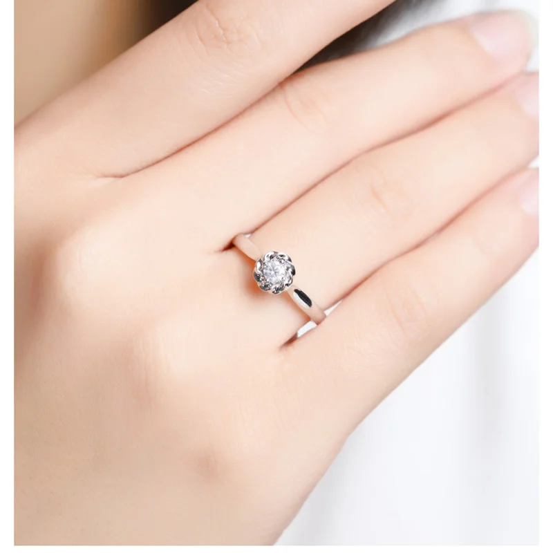 ANI 18K Белое/желтое/розовое золото (AU750) обручальное кольцо 0 08 CT сертифицированное SI