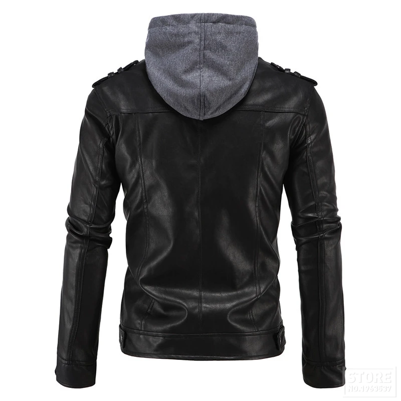 Herobiker Ретро ветрозащитная мотоциклетная куртка мужская черная мотоциклетная куртка с капюшоном панк куртка из искусственной кожи мотоциклетная Размер M-5XL