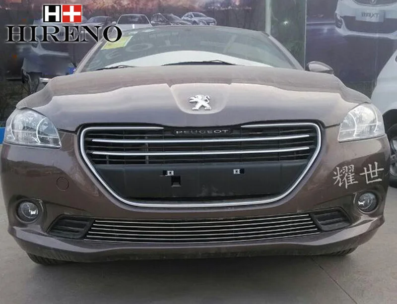 Нержавеющая сталь автомобиля Гонки Грили для Peugeot 301 2013 2015 решетка радиатора