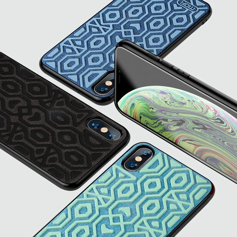 Чехол MOFI для iPhone XS Max, чехол, Силиконовый противоударный задний Чехол, ткань, защита от скольжения, защитный чехол для iPhone XR XS, чехол s
