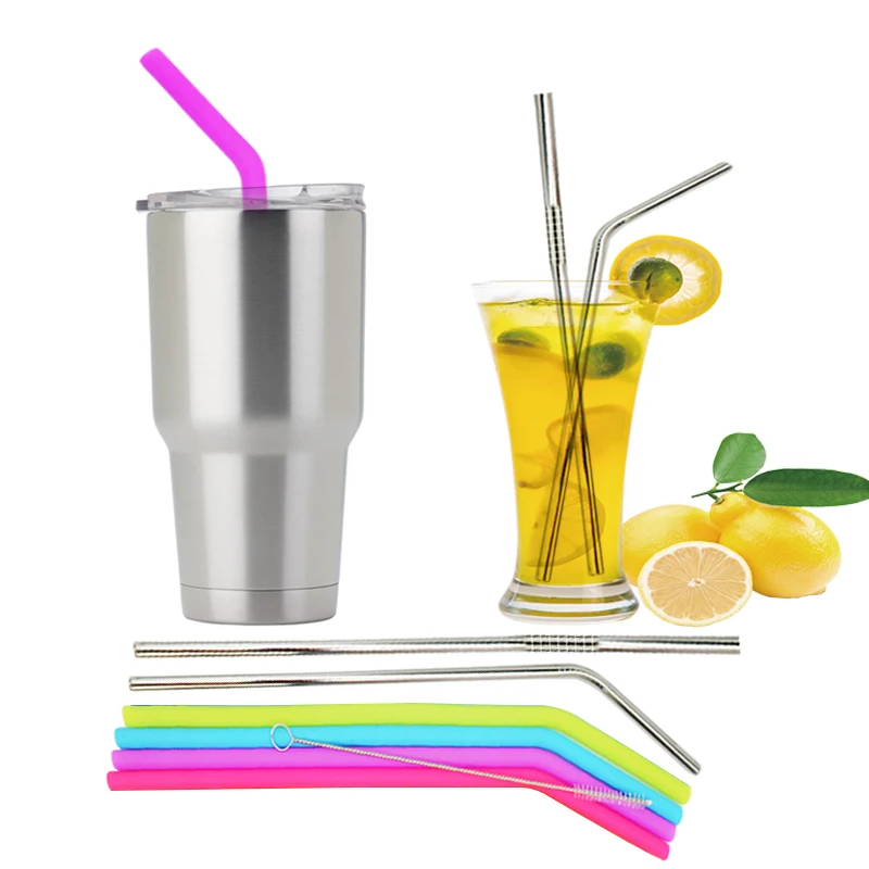 WALFOS комплект из 2-х Многоразовые соломинкой гибкие Еда Класс Нержавеющая сталь