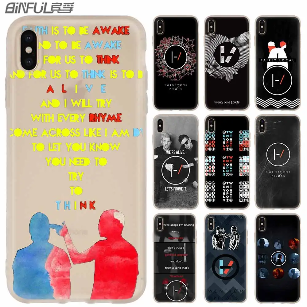 Мягкий чехол twenty one pilots для iPhone 12 11 Pro X XS Max XR 8 7 6 Plus 5s SE 2020 S 1 Mini|Бамперы| |