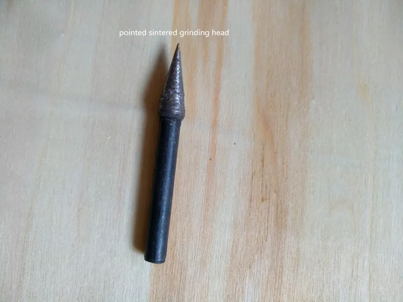 pointed sintered 6 мм хвостовик Алмазная Спеченная резьба и Шлифовальная головка для резьбы по камню и шлифовки используется на электрической шлифовальной машине - Mesh: pointed sintered