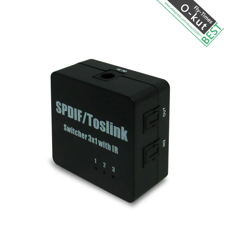 Okut мини оптический цифровой аудио сплиттер адаптер SPDIF TOSLINK 1 в 3 из Поддержка 5.1 DTS