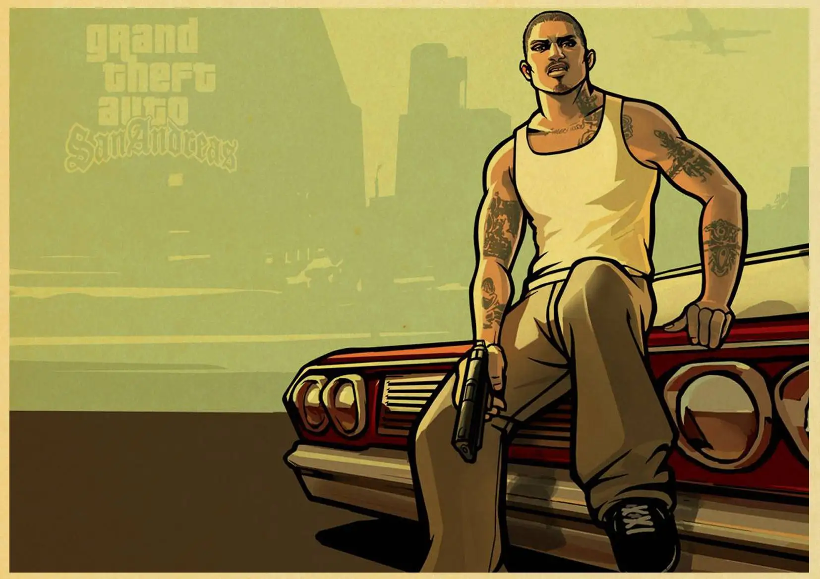 E102 Grand Theft Auto V Game Art Ретро плакат напечатанный GTA 5 настенные картины для гостиной винтажная декоративная настенная живопись/картина - Цвет: E102