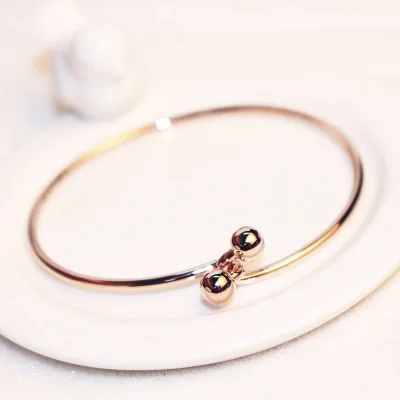 

Luxury Famous Bracelet Bangle Rose Gold Simple Twist Cuff Open Bracelets For Women Brief Gold Color Open Charms Bracelet