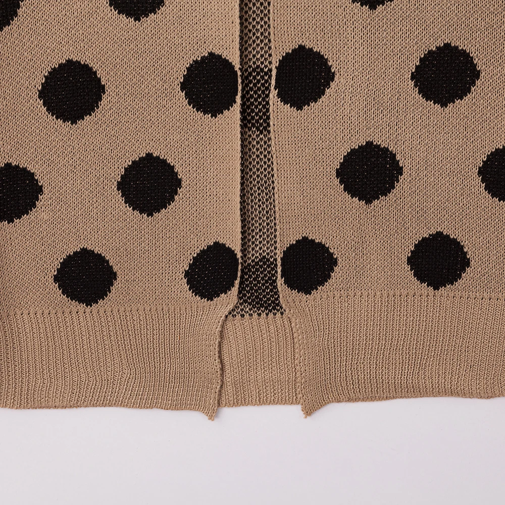 Женские кардиганы, свитер с длинным рукавом, модная верхняя одежда в горошек, женская уличная одежда, вязаные женские повседневные свободные осенние свитера