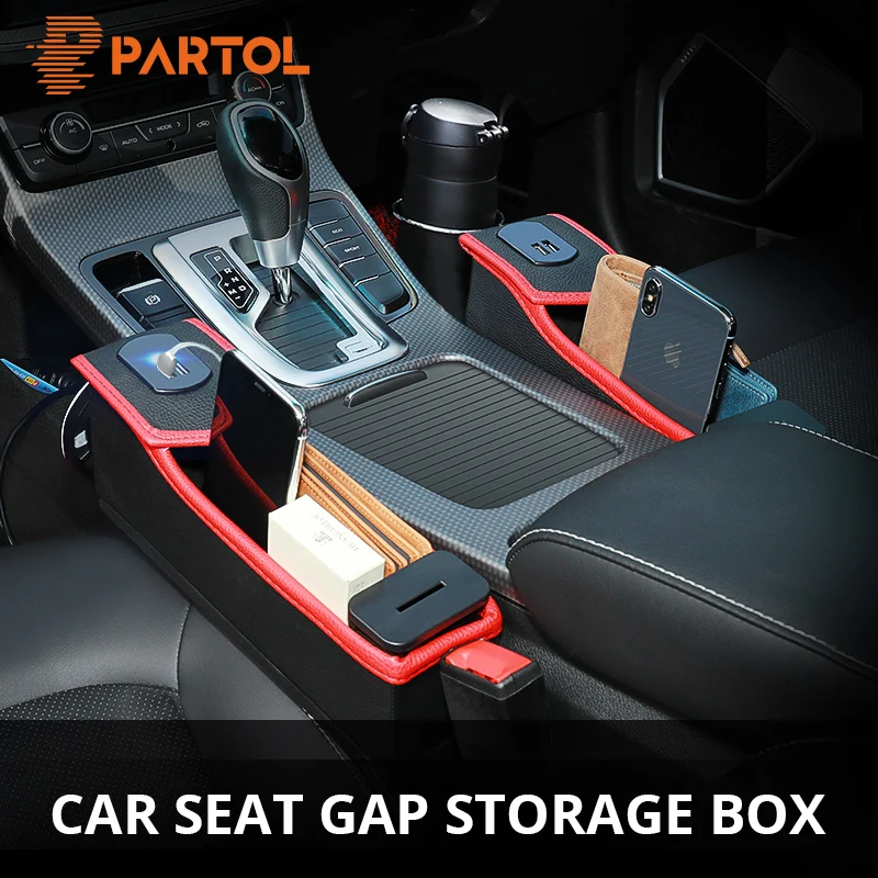 Partol USB зарядка и коробка для монет 1 шт. органайзер автомобильного сидения