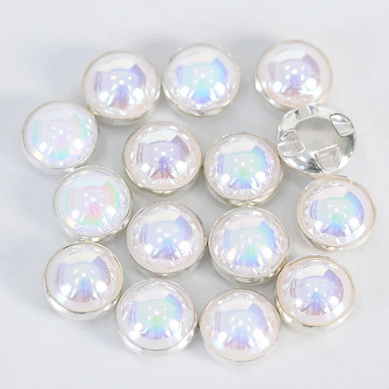 Пришивные жемчужные кнопки с боковым отверстием пластиковые имитация жемчуга