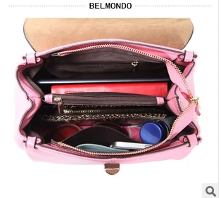 BELMONDO 2014 Genuine leather women handbag Retro singles shoulder bags Candy-colored messenger Lychee Emboss | Багаж и сумки