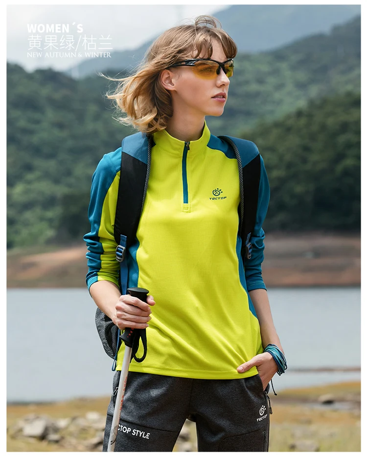 Tectop весна осень Открытый спортивный Быстрый Сухой Женщины с длинным рукавом