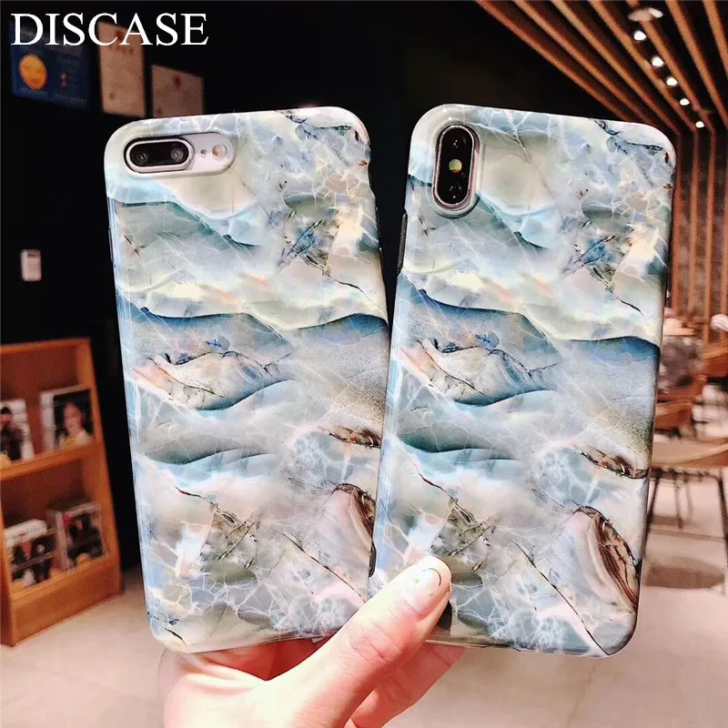 DISCASE Модные Винтажные мраморные чехлы для iphone XS MAX XR X 8 7 6 6s plus глянцевый IMD мягкий