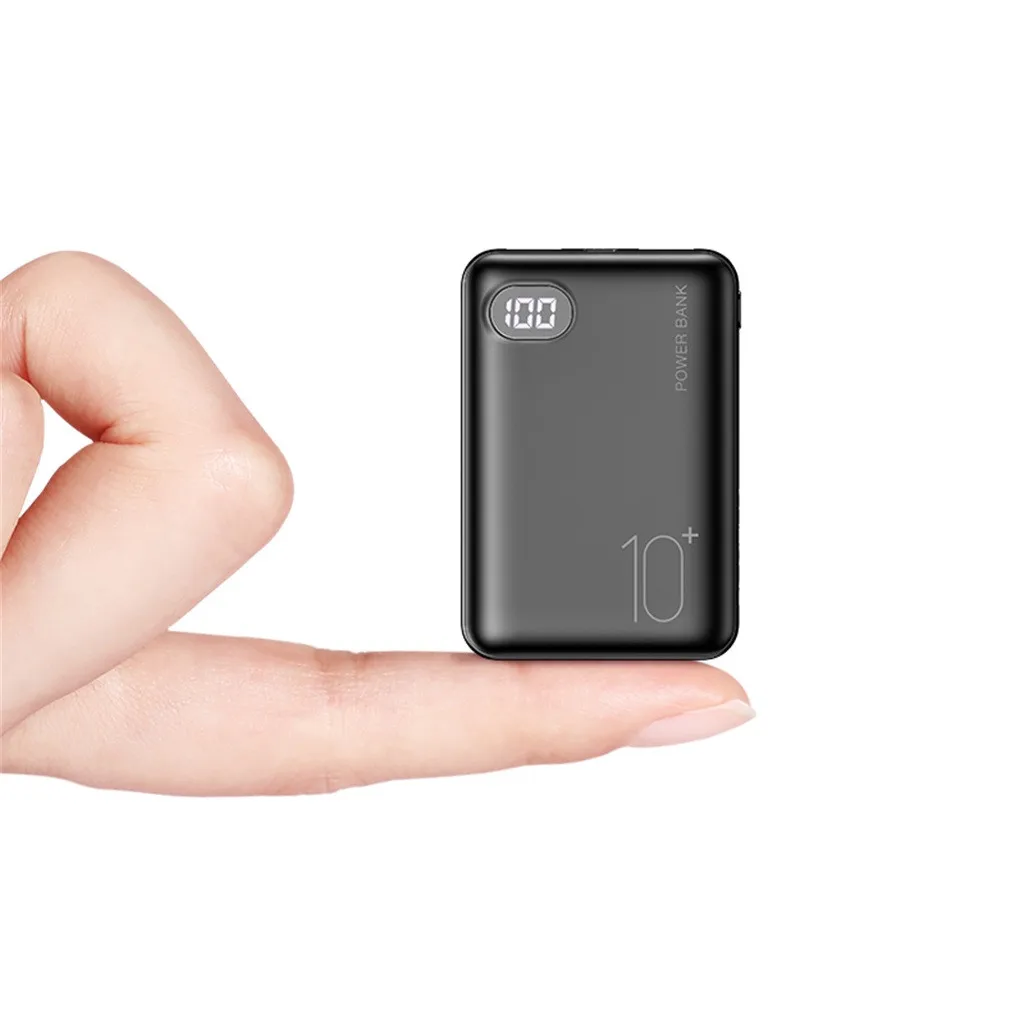 Мини 10000 mAh банк питания двойное Портативное зарядное usb-устройство для huawei Xiaomi телефон внешний аккумулятор светодиодный портативное зарядное устройство с дисплеем#20