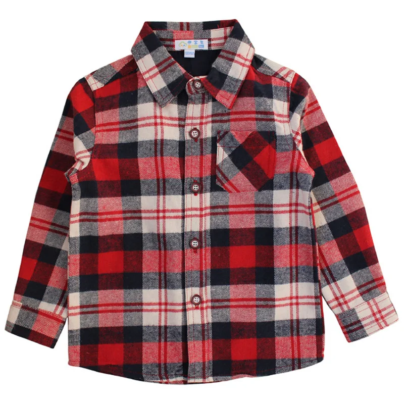 Детская одежда модные повседневные красивые детские блузки из поплина клетчатые