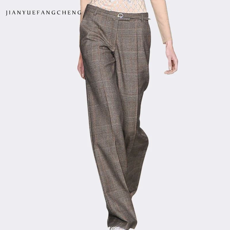 Pantalon, женские зимние Широкие штаны, высокая талия, плюс размер, шерстяные брюки, повседневные длинные женские штаны с поясом на молнии, свободные штаны