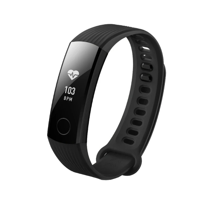 Ремешок для часов для huawei Honor Band 3 сменный силиконовый черный браслет на запястье Регулируемый универсальный ремешок для часов