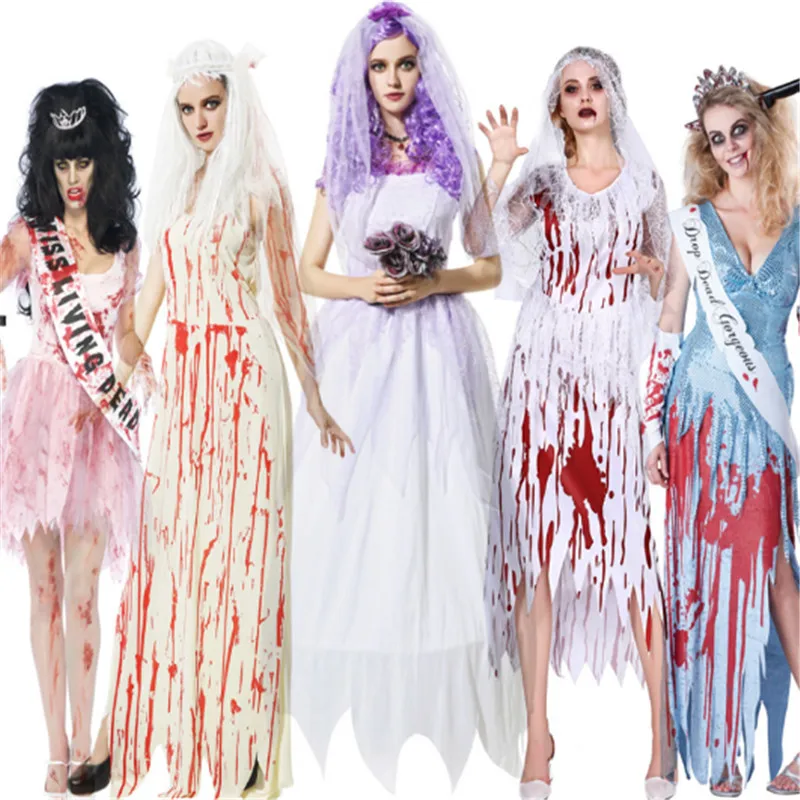 Хэллоуин сексуальный черный скелет козьей невесты костюм зомби труп череп