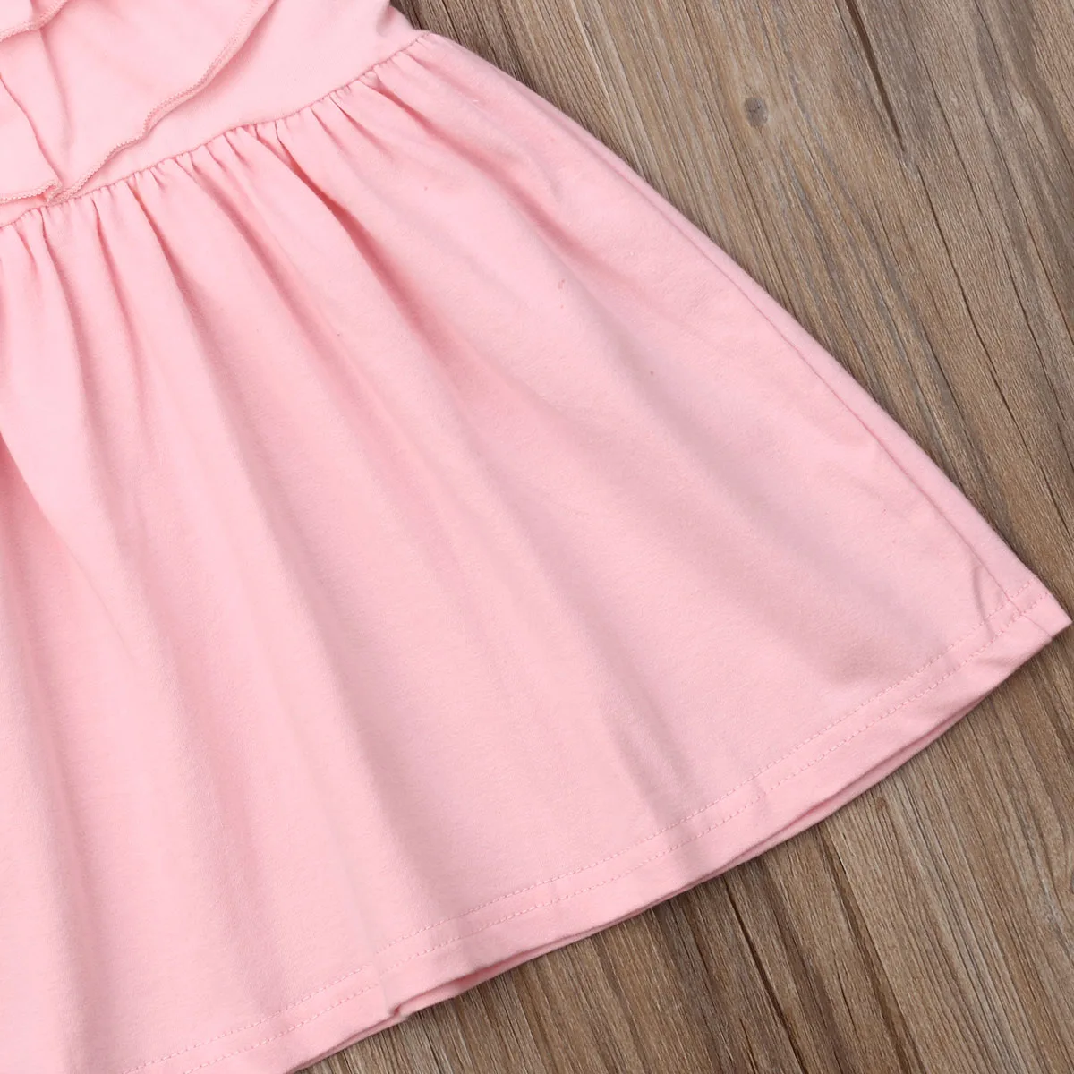 Новинка 2019 милое нарядное розовое платье с оборками для маленьких девочек