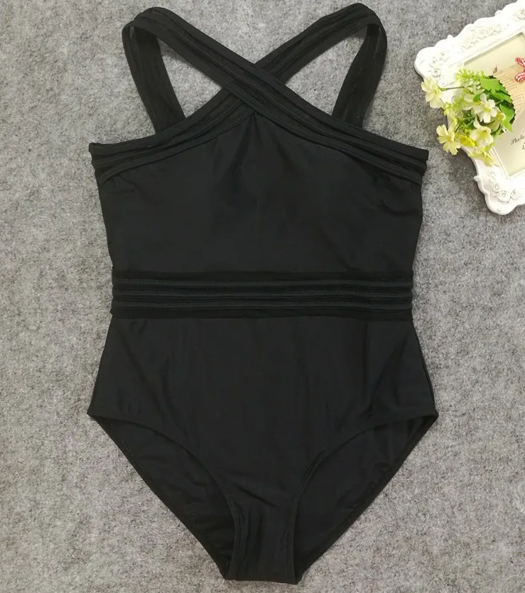 Rhyme Lady new one piece swimsuit sexy mesh swimwear women solid color Monokini Brazilian push up swimming suit XXL | Спорт и