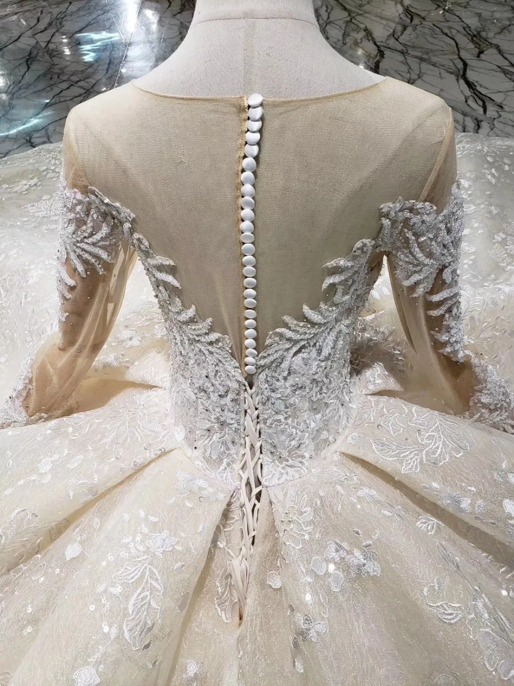 Дворец Винтаж Собор бальное платье для процессии свадебное шампанское бусины
