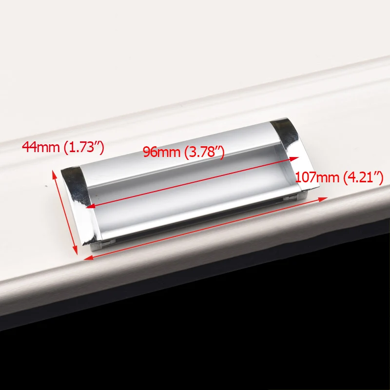 96mm 5 шт KAK скрытые ручки ящика шкафа встроенные ручки двери кухонного шкафа Ручка из алюминиевого сплава Шкаф вытяжной мебельная фурнитура - Цвет: 96mm