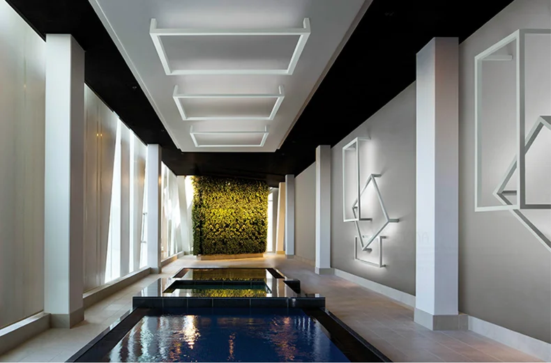 

Square Rectangle shape Iron White Led Ceiling lamp Creative Brief living room Living room for Home staircase Lighting Lampara