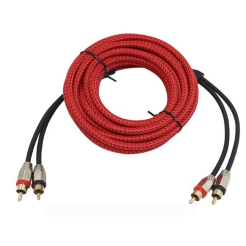

Pure copper 5m car audio amplifier sets RCA car stereo audio cable Advanced metal head 1pcs
