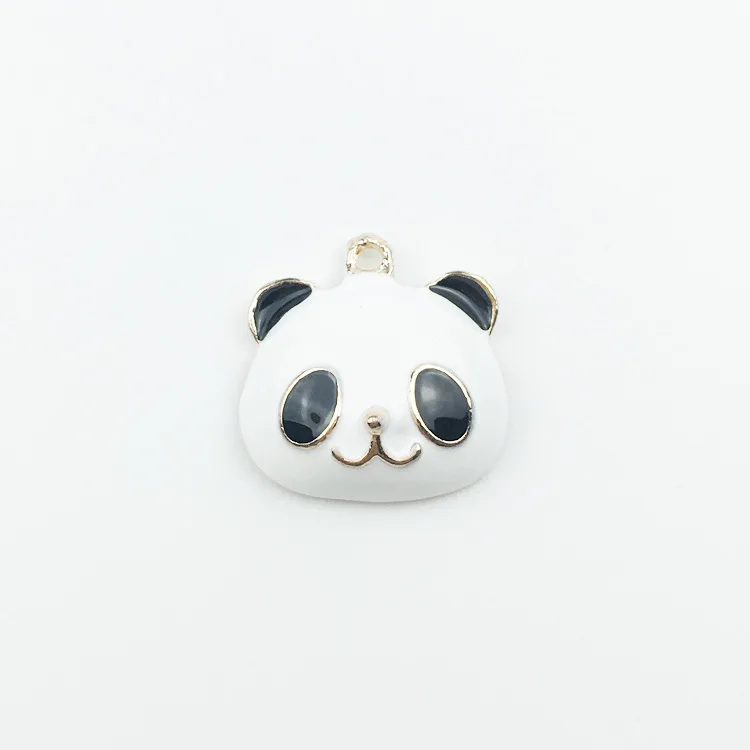 50 шт./лот милый черный и белый медведь панда животные металлические позолоченные