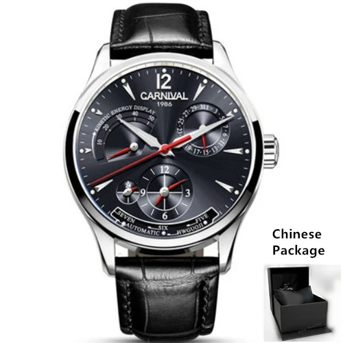 Silver black C8762 C Карнавальные швейцарские мужские часы Топ бренд класса люкс многофункциональные автоматические механические часы мужские водонепроницаемые светящиеся часы montre - Цвет: Silver black C8762 C