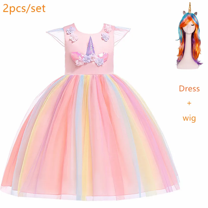 Flower Girls cosplay Unicorn Dress Children's day Princess Birthday Party Children Kids Carnival Costume | Тематическая одежда