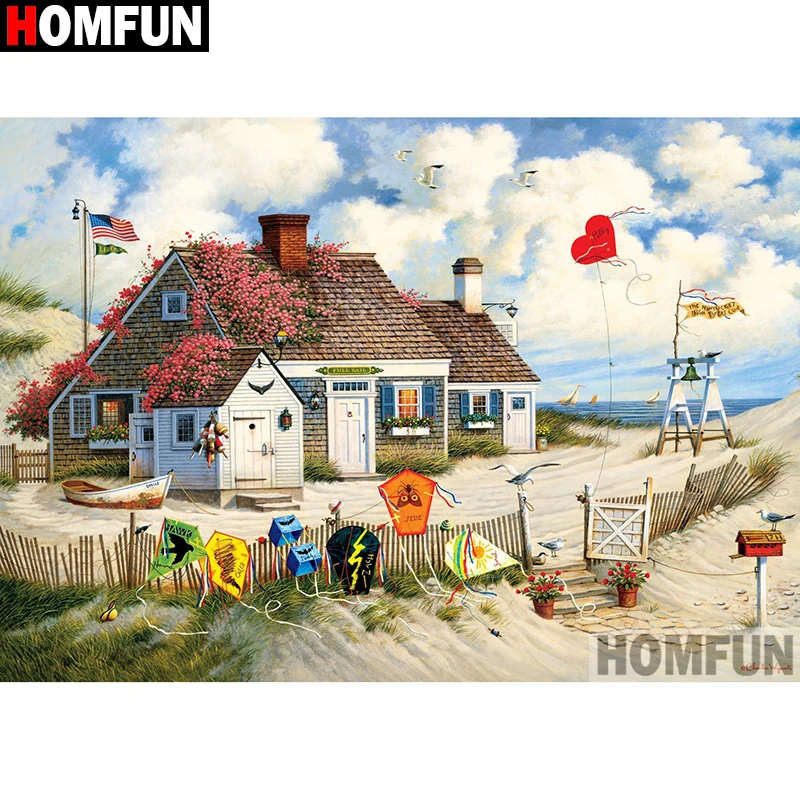 HOMFUN полностью квадратная/круглая дрель 5D DIY Алмазная картина &quotДомашний