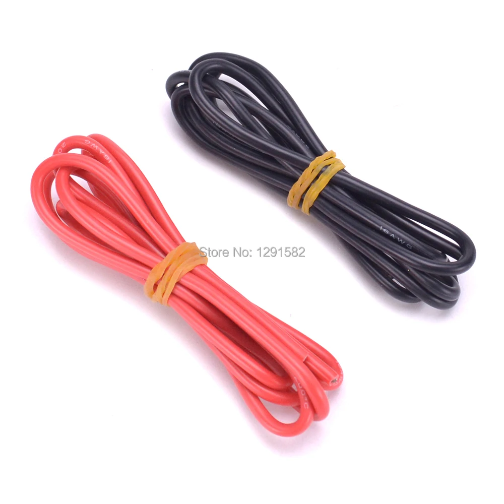 16 AWG 1 м красный + черный 16AWG термостойкий мягкий силиконовый провод кабель для