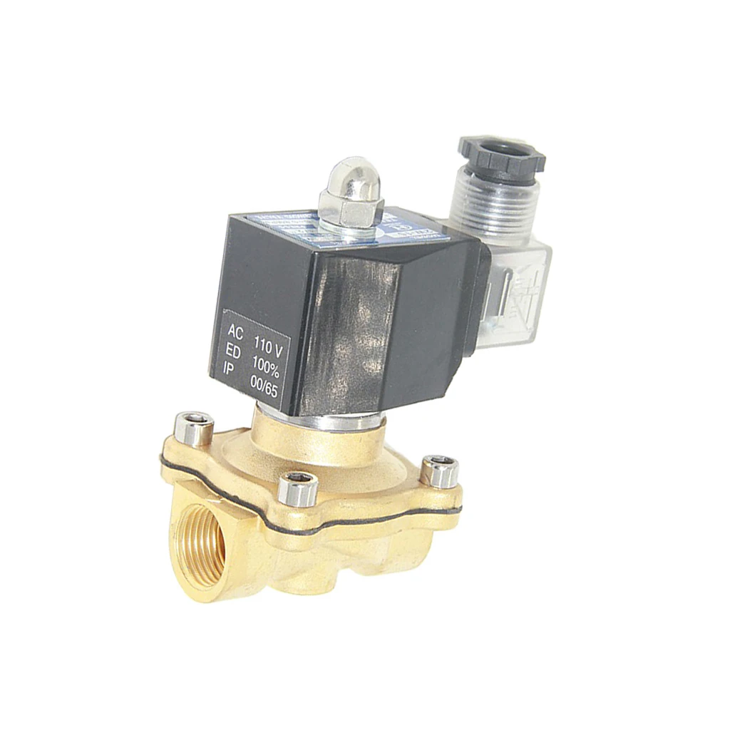 AC110V 1/2 &quotлатунный Электрический электромагнитный клапан Вода Воздух Топливо Газ