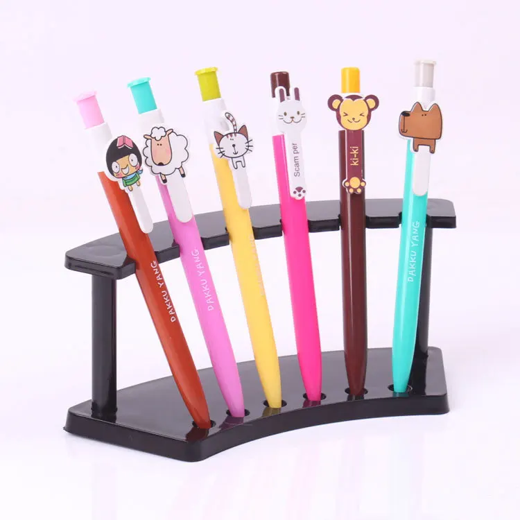 

Free Shipping 10pcs/lot clear plastic pen display stand holder rock Organizer for 6pcs pen lipstick display pen box case