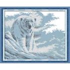 Вечный любовь белый медведь китайский крестиком наборы экологический хлопок Печатный 11CT DIY новогодние украшения для дома