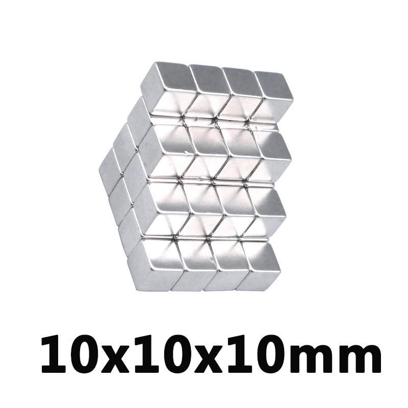 5 шт. 10x10x10 мм супер сильный редкоземельный постоянный магнит 10x10x10 мм N35 небольшой блок мощные магнитные неодимовые магниты