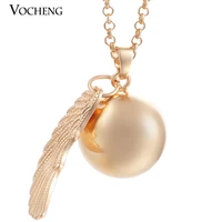pregnancy ball gold necklace for women 2 colors jewelry angel wings bell pendant necklaces with stainless steel chain collar