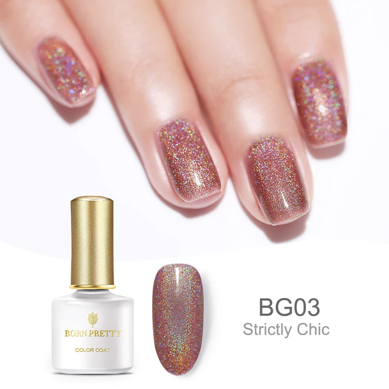 BP-BG03 Born pretty, голографическая гель для ногтей с блестками лак 6 мл Сияющий Блестящий впитывающий УФ-гель лак для ногтей Светодиодный УФ-лампа - Цвет: BP-BG03