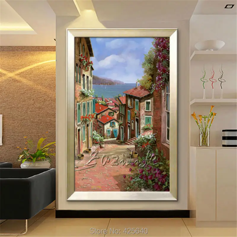 Настенное искусство холст ручная роспись картина маслом морской пейзаж живопись