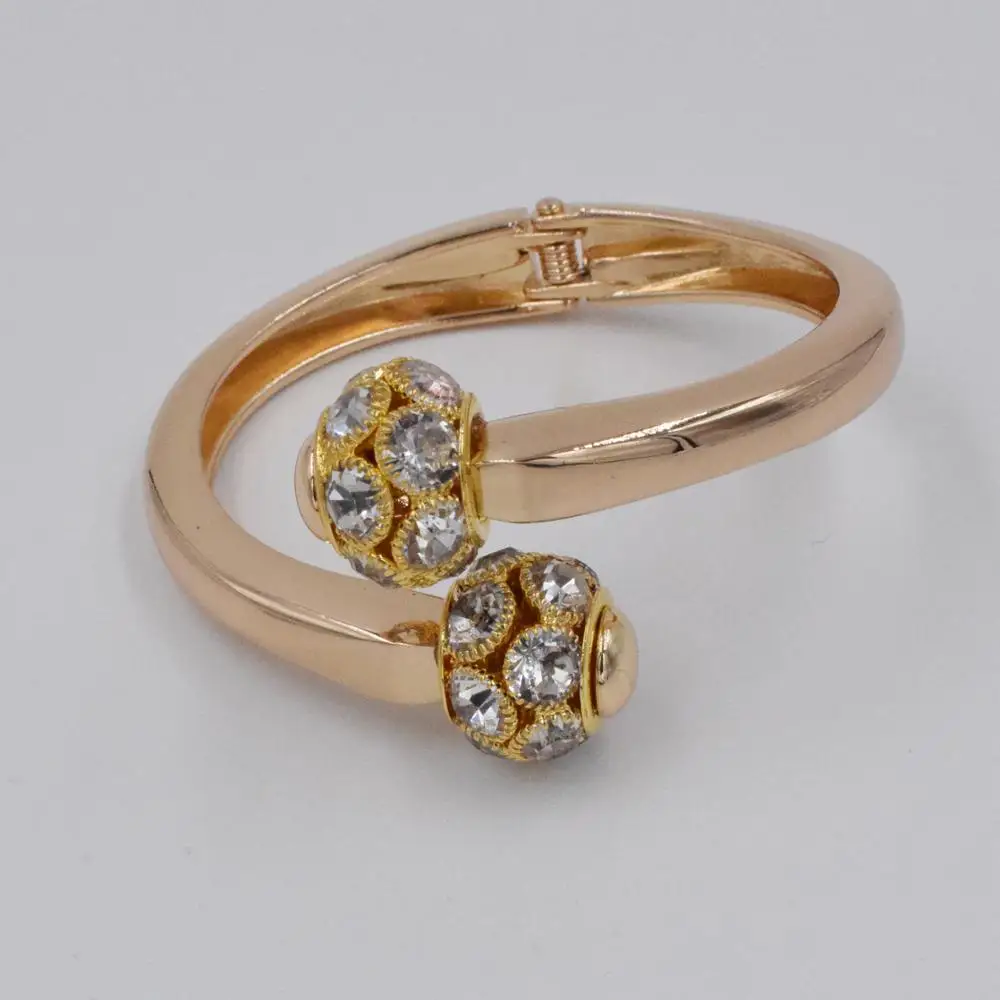 Большой браслет и браслеты для женщин с золотым кубическим цирконием простой