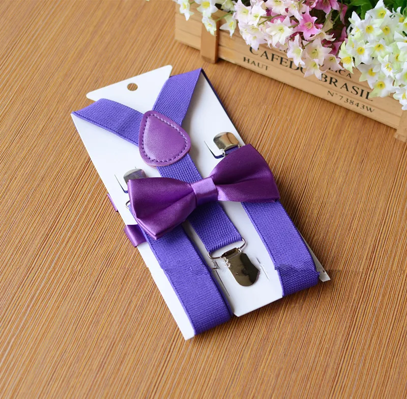 32 цвета Детские подтяжки галстук бабочка комплект для От 1 до 10 лет эластичные y