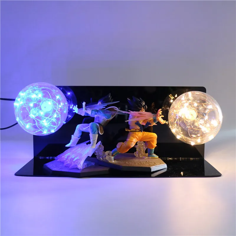 YB Dragon Ball Z 3D лампа детские фигурки DIY светодиодный Сон Гоку против Вегета аниме модель luminaria детский ночной Светильник для спальни - Испускаемый цвет: YB