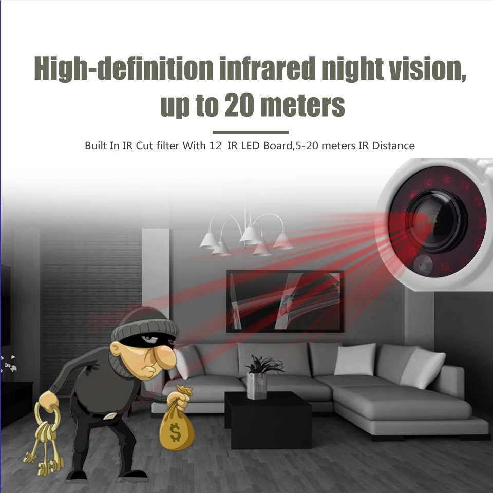 IP камера BESDER HD 1080P рыбий глаз электронная PTZ 180 панорамная с оповещением по