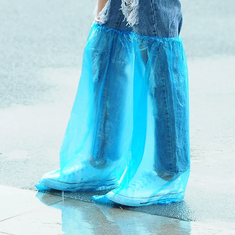 1 пара одноразовые бахилы высокие трубы открытый непромокаемый чехол для обуви