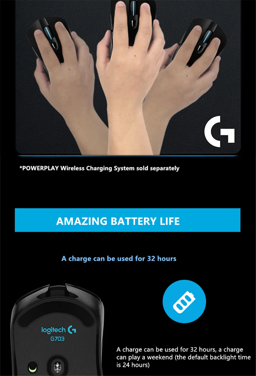 Оригинальная Беспроводная Двухрежимная игровая мышь logitech G703 12000 dpi с RGB подсветкой, компьютерная игровая мышь с механическими клавишами
